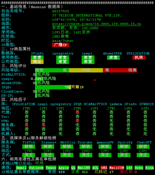 华纳云日本服务器测评数据 永久1080元/月 30M大陆优化/100M纯国际可选 支持免费测试
